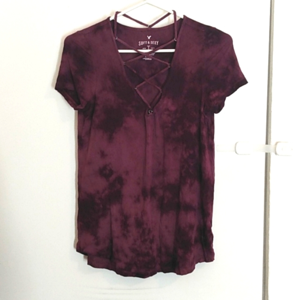 AEO | Soft & Sexy Purple Tie Dye T-shirt Women's Size Small